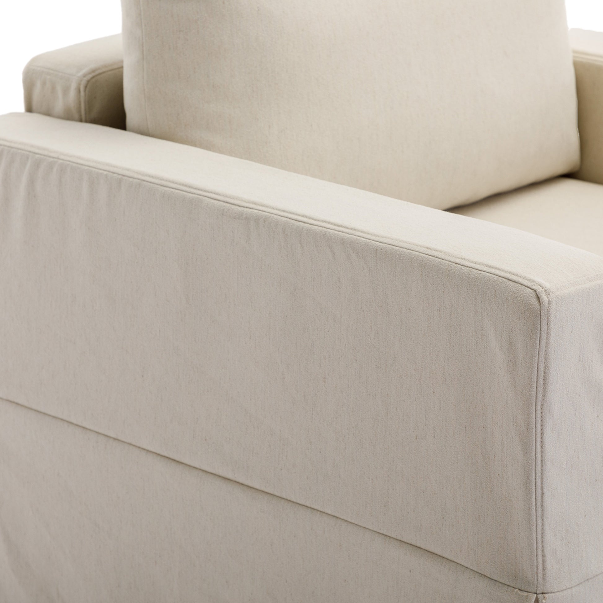 3 Seat Module Sectional Sofa Couch,Seat Cushion And Back Cushion Removable And Washable,Linen Fabric Cover,Cream Cream Wood Medium Soft Rubberwood Foam Linen 3 Seat