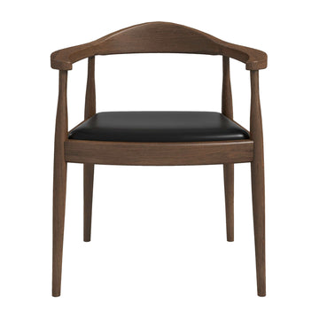 Kelly Dining Chair Black,Dark Brown Brown Mid Century Modern Leather,Solid Wood