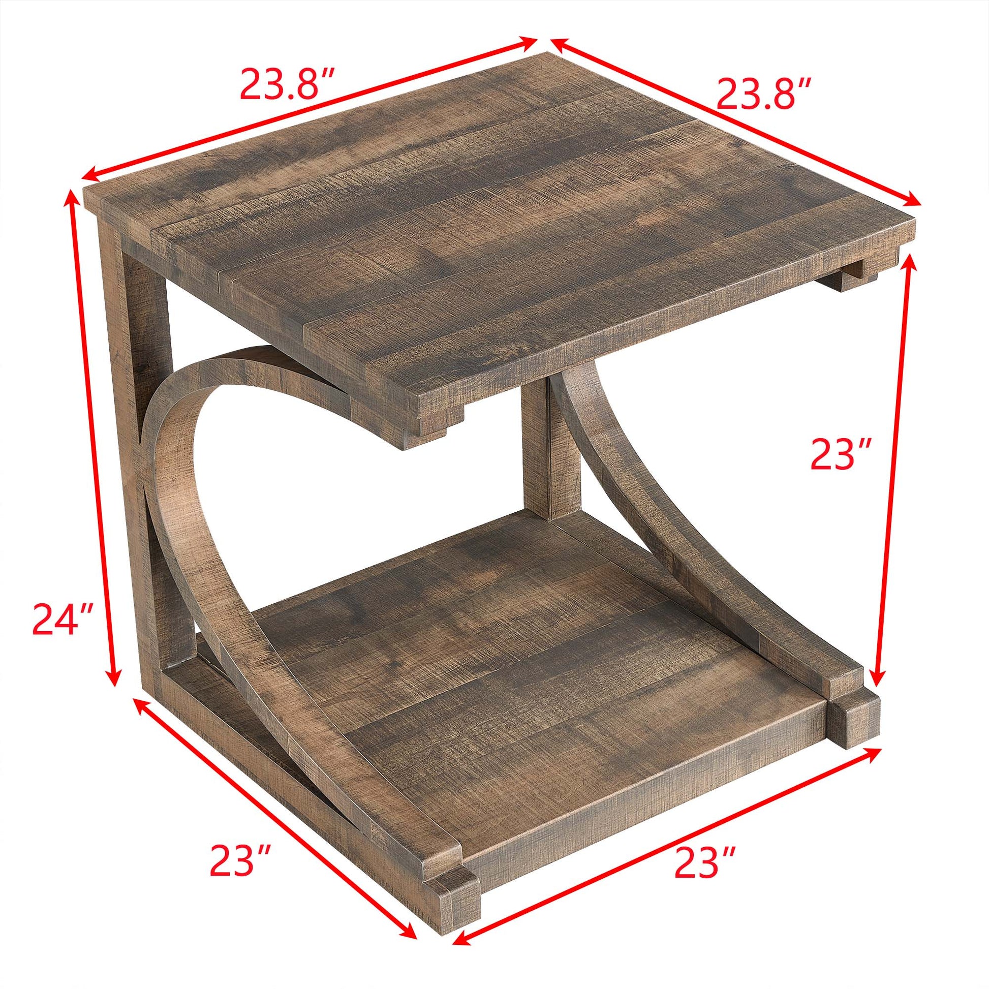 Unique Coffee Table, Solid Wood 23.8 Inch Modern Coffee Table Modern Center Table With Storage, Solid Wood Special Shape Coffee Table, Living Room, Kitchen, Apartment Dining Table Brown Solid Wood Mdf