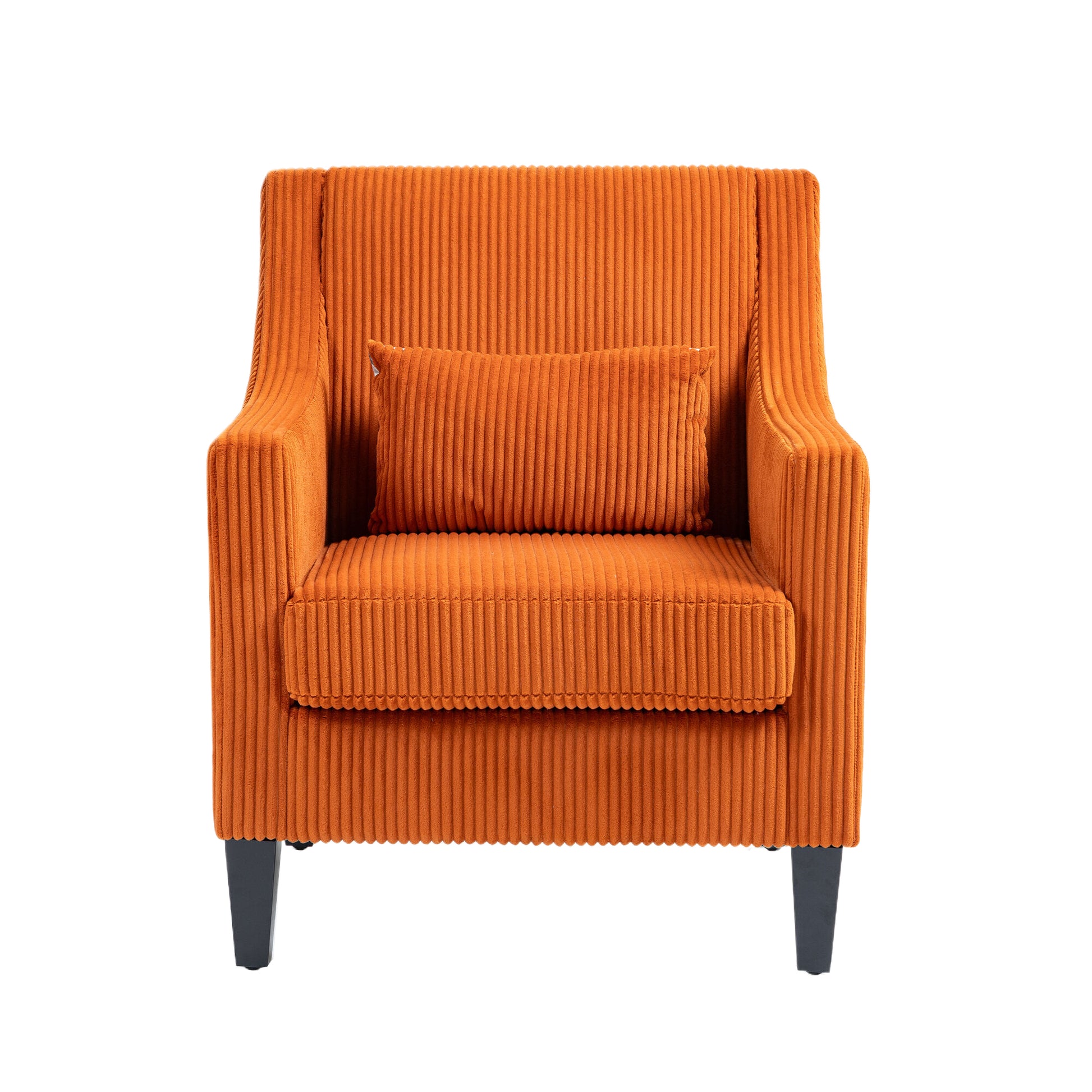 Coolmore Modern Accent Chair,Upholstered Armchair With Scooped Arms For Bedroom,Apartment,Studio,Office,Waiting Room Orange Corduroy Orange Primary Living Space Foam Corduroy