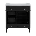 30'' Bathroom Vanity With Top Sink, Modern Bathroom Storage Cabinet With 2 Drawers And A Tip Out Drawer, Single Sink Bathroom Vanity Black Bathroom Solid Wood Mdf