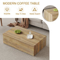Elevate Your Living Space With This Modern Mdf Coffee Table That Showcases Smooth, Light Wood Color Texture Patterns. It Is Characterized By Stylish Design.39.3*23.6*12 Wood Mdf