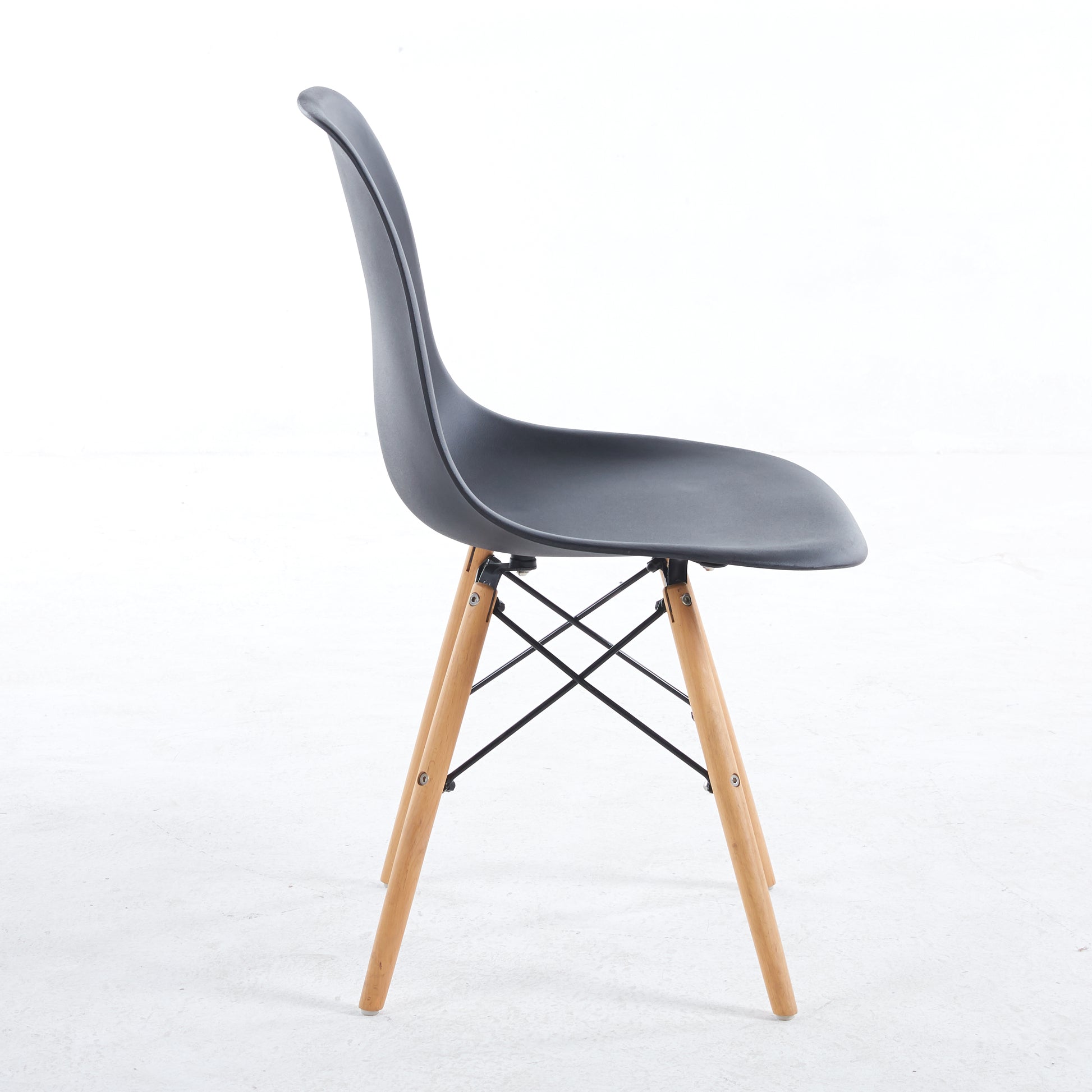 Dining Room,Living Room Chair,Set Of 2,Black Natural Black Plastic