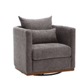 Coolmore Swivel Barrel Chair, Comfy Round Accent Sofa Chair For Living Room, 360 Degree Swivel Barrel Club Chair, Leisure Arm Chair For Nursery, Hotel, Bedroom, Office, Lounge Dark Gray Chenille Dark Gray Primary Living Space Foam Chenille