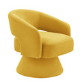 Modern Swivel Barrel Chair, Upholstered Velvet Round Accent Chairs,360 Degree Comfy Swivel Chair With Open Backrest, Single Chair Armchair For Living Room Bedroom, Homerest, Yellow Yellow Primary Living Space American Design,Contemporary,Luxury,Mid