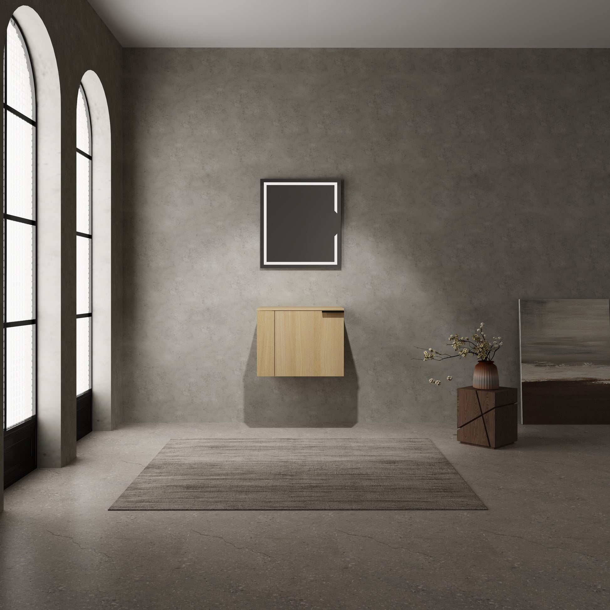 24 "Bathroom Vanity Sink Combo For Big Space,Modern Bathroom Cabinet Cabinet Combination, Bathroom Sink Cabinet Set Without Sink, Oak Composable Oak Bathroom American Design Engineered Wood