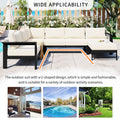 U Shaped Multi Person Outdoor Sofa Set, Suitable For Gardens, Backyards, And Balconies. White Seats 6 Aluminum