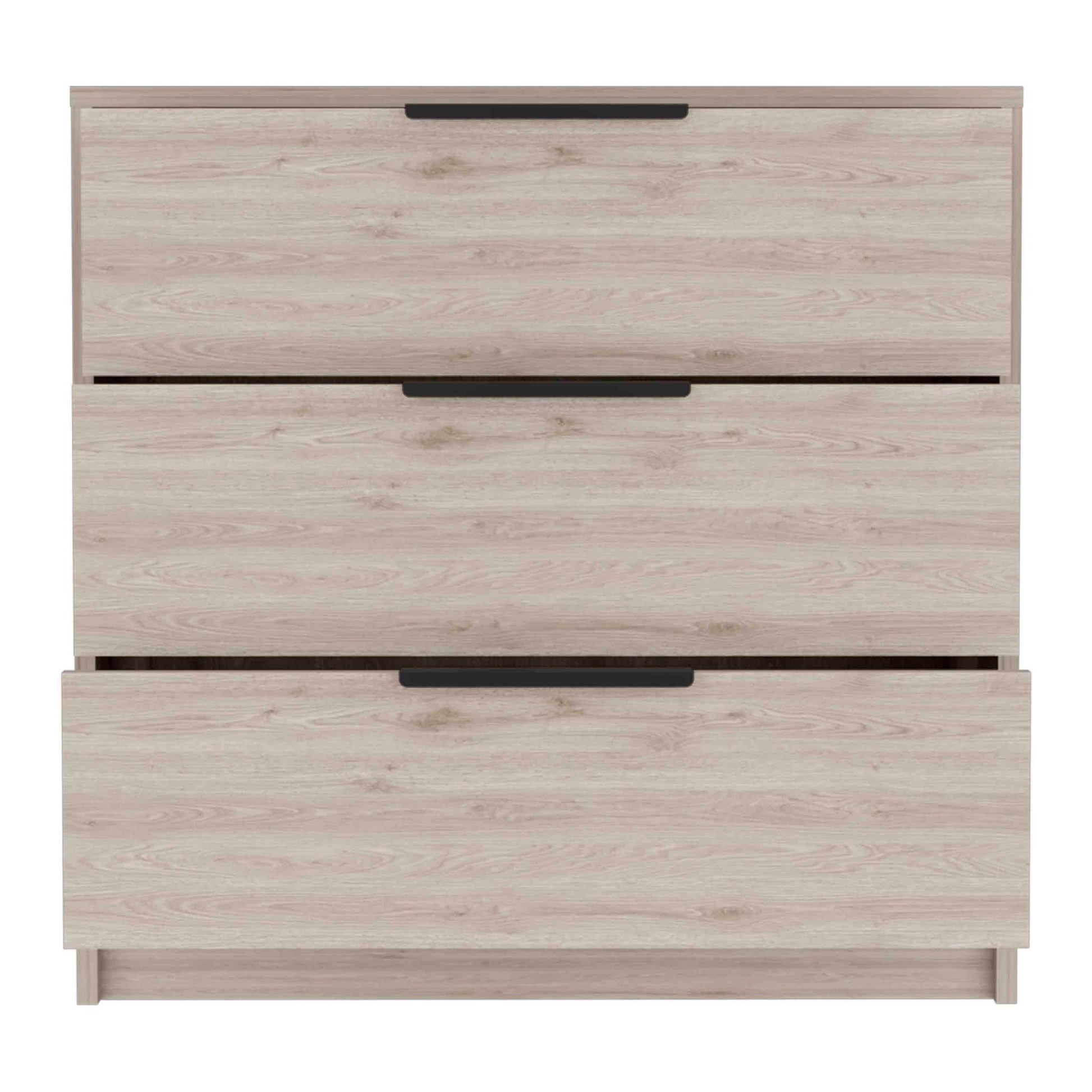 Dresser 27"H, 3 Drawers Dresser, Superior Top, Light Gray Light Gray Particle Board Particle Board