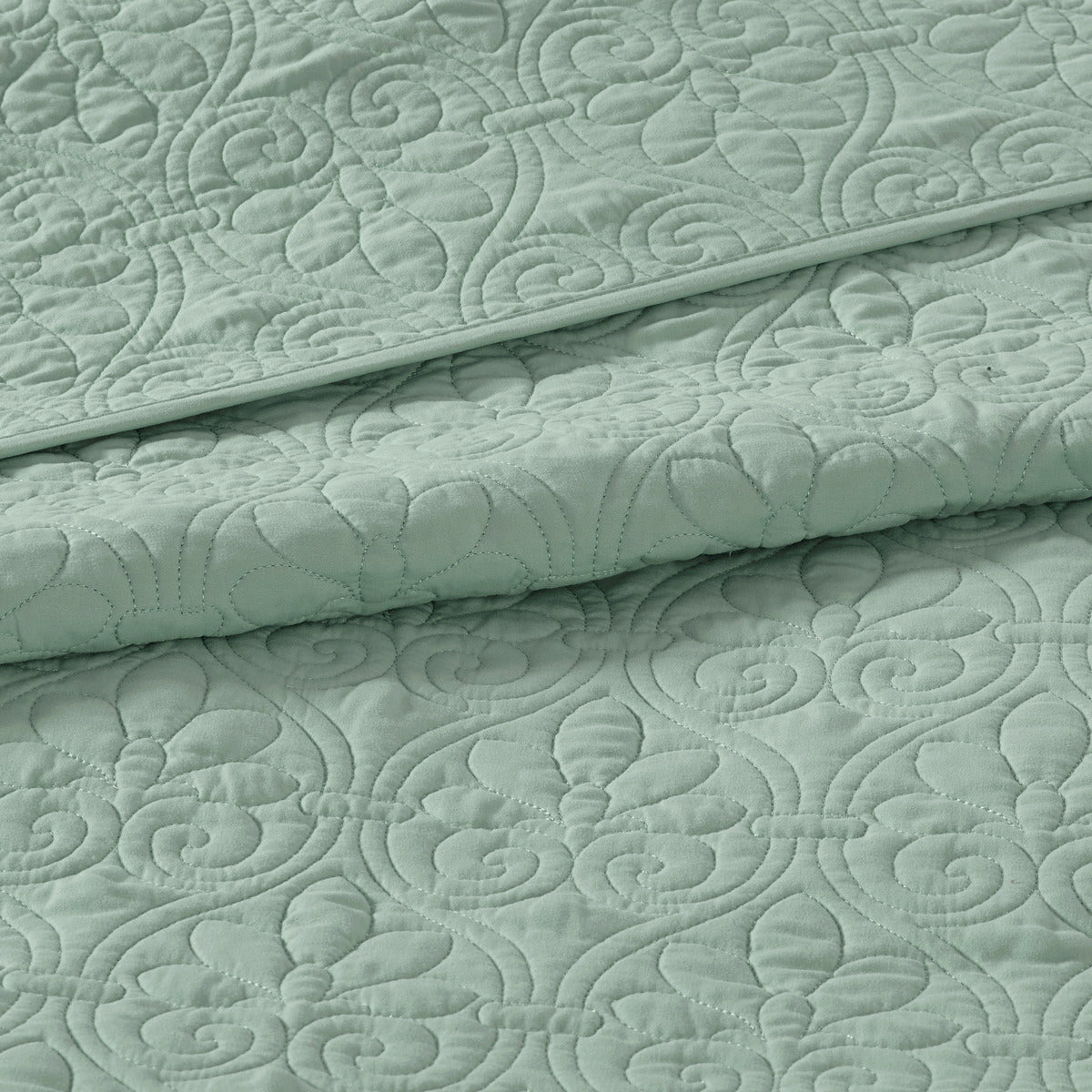 Reversible Bedspread Set Seafoam Twin Seafoam Cotton
