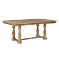 Traditional Dining Set 7Pc Extendable Table And 6 Side Chairs Wheat Finish Wooden Dining Kitchen Furniture Wood Wood Wheat Seats 6 Wood Dining Room Removable Leaf Extendable Trestle Rectangular