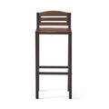 Milos Outdoor Acacia Wood Barstool Set Of 2 Dark Brown Acacia Wood