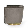 Swivel Arm Chair Grey Velvet