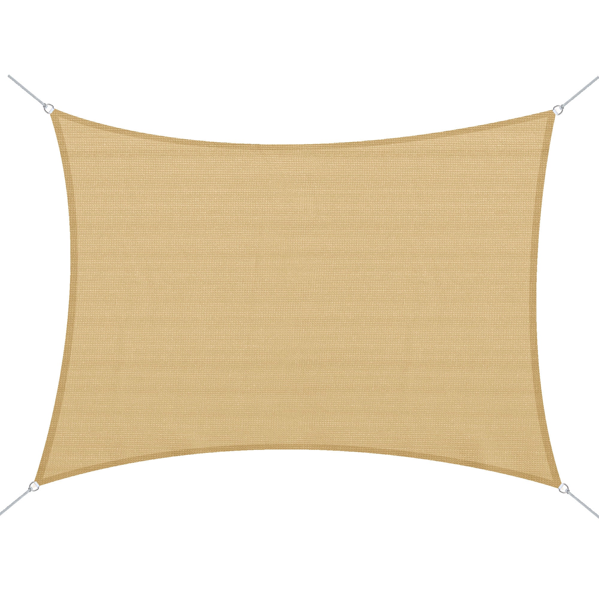 Outsunny 13' X 20' Rectangle Sun Shade Sail Canopy Outdoor Shade Sail Cloth For Patio Deck Yard With D Rings And Rope Included Sand Sand Hdpe