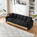 Black Technology Cloth Three Seat Sofa Lift Sofa Bed With Locker Sofa Sofa Bed Small Sofa Small Family Sofa Bed Black Teddy 3 Seat