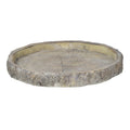 Decorative Round Shape Cemented Log Plate, Gray Gray Cement