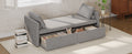 Modern Upholstered Chaise Lounger Daybed Small Single Daybed With 2 Drawers, No Mattress Needed, Perfect For Living Rooms & Home Office, Linen Fabric, Gray Gray Linen
