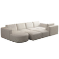 104.32*70.86 Modular Sectional Sofa Sleeper Couch, Sectional Sofa With Chaise And Ottoman, Convertible U Shaped Modular Sofa Set. Compressed Sponge, White. Combo A B C D White Primary Living Space Soft Minimalist,Modern Foam Spring 5 Seat