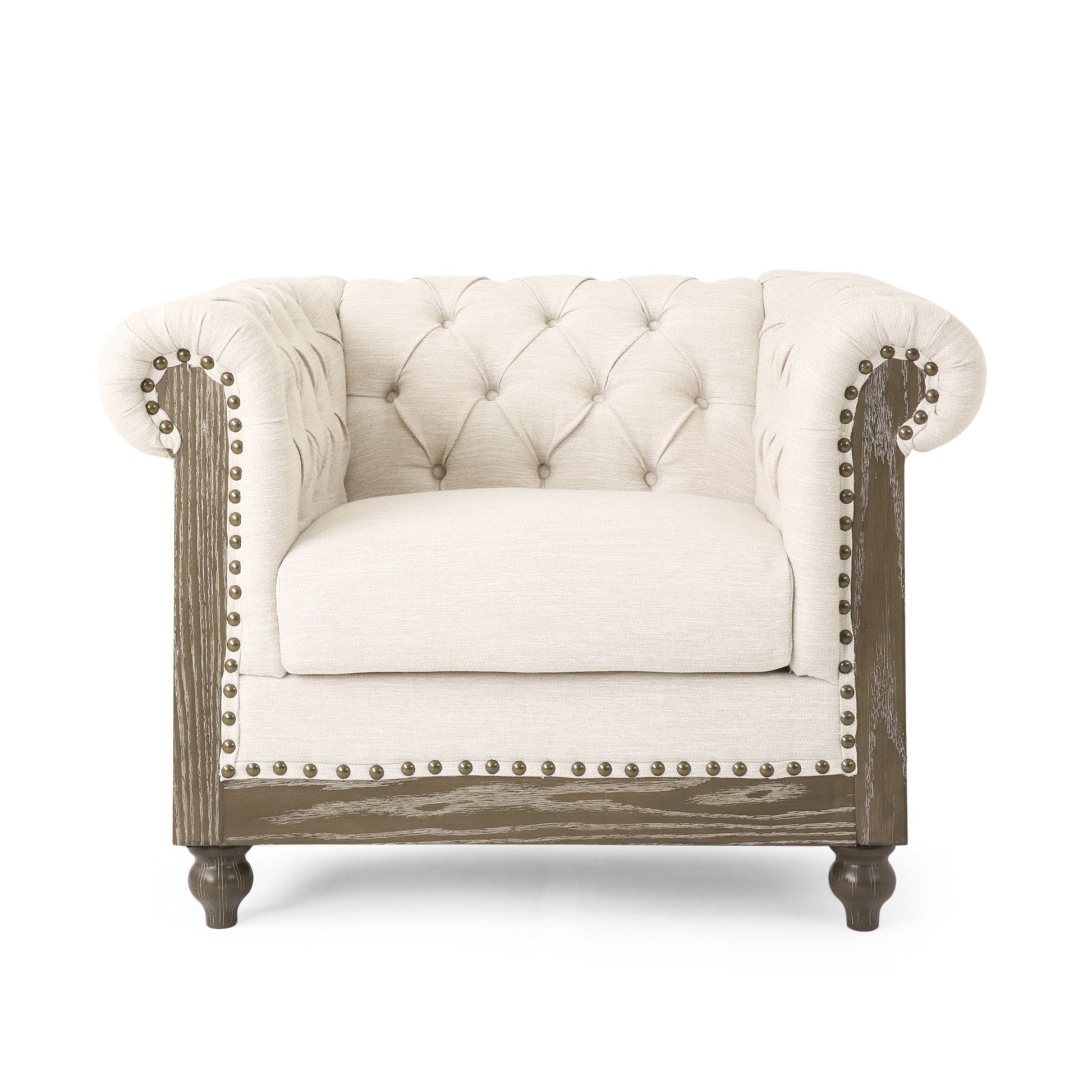 Club Chair Beige Fabric