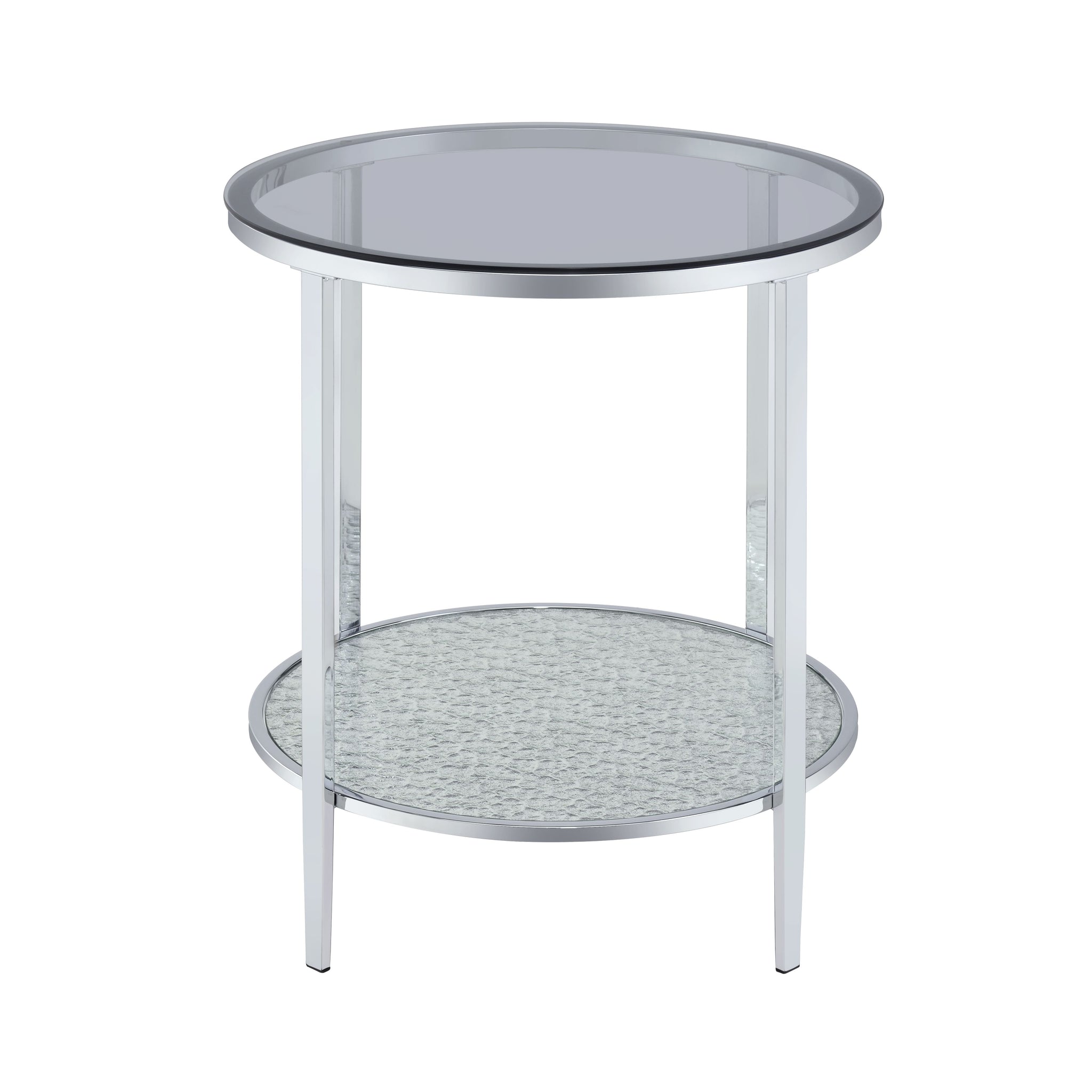 Frostine Side Table Silver Silver Metal