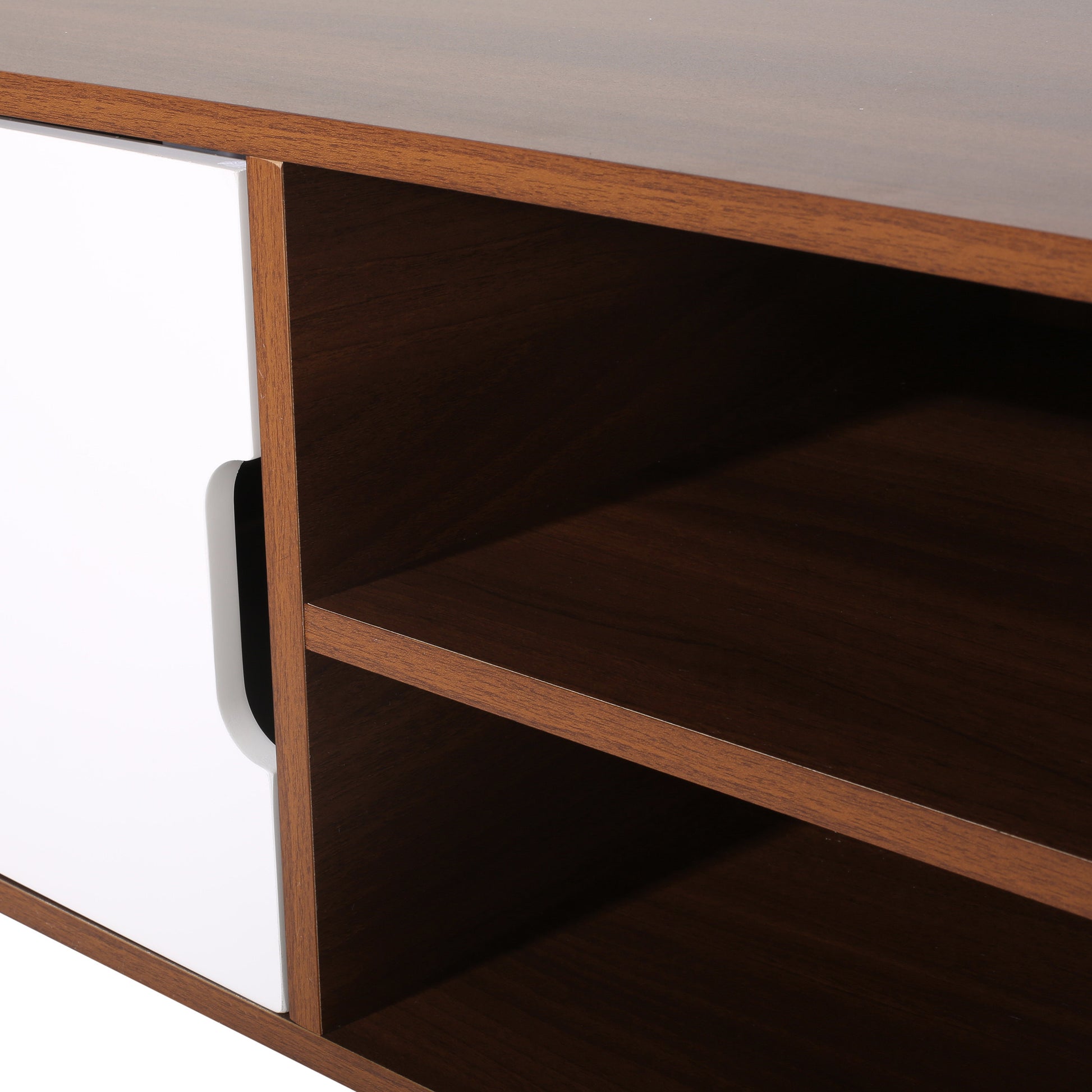Tv Stand White Walnut 40 49 Inches Wood