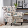 Jasmine Club Chair White Blue Fabric