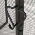 Folding Screen With Doors And 4 Pcs Tool Sets Matte Black Iron