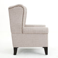 Accent Chair Beige Fabric