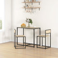 Homcom 3 Piece Industrial Dining Table Set For 2, Kitchen Table And Chairs, Dining Room Sets For Small Spaces, Oak Oak Mdf