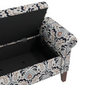 Conrad Storage Ottoman Multi Polyester Floral Traditional Flip Top Rolled Arms Nailhead Trim Polyester