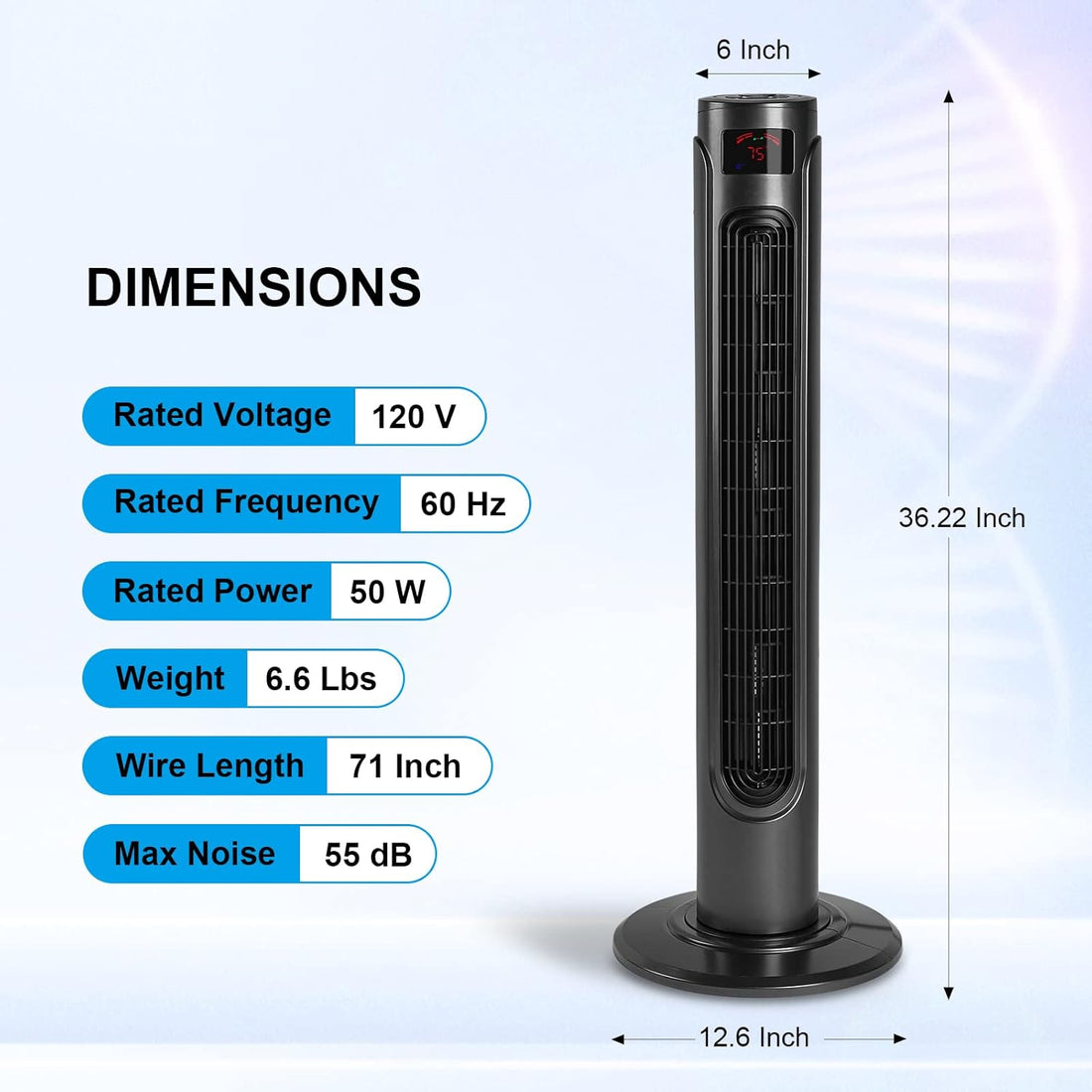 37 Inch Electric Oscillating Tower Fan With Remote Control For Indoor, Bedroom And Home Office, Black Black Plastic