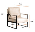 Direct Classic Mid Century Modern Accent Chair With Durable Square Metal Frame, Armchair For Living Room, Bedroom, Home Office In Spotted Microfiber Upholstery, Light Camel Light Camel Microfiber