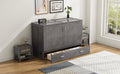 Queen Size Murphy Bed With Built In Charging Station, Antique Grey Box Spring Not Required Queen Antique Gray Wood Pine Wood