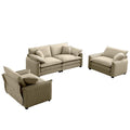 Luxurious And Sophisticated Sofa Set With Soft Cushions And Pillows, Sofa Set For Living Rooms And Clubs As Well As Home Theaters, Consisting Of Two Single Sofas And A 2 Seaters Sofas In Tan Corduroy Tan Corduroy 4 Seat