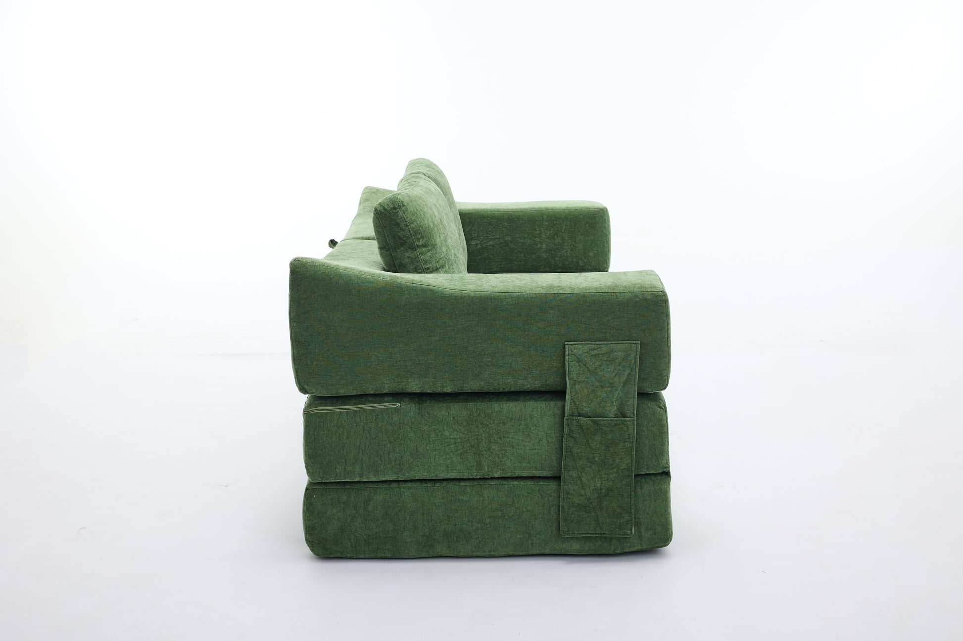 Modern Minimalist Sofa, Fold Out Sofa Bed, Convertible Chair Floor Couch & Sleeping Mattress For Living Room, Bedroom, Apartment, Removable Backrest, Green Green Chenille Soft Vintage Chenille 2 Seat