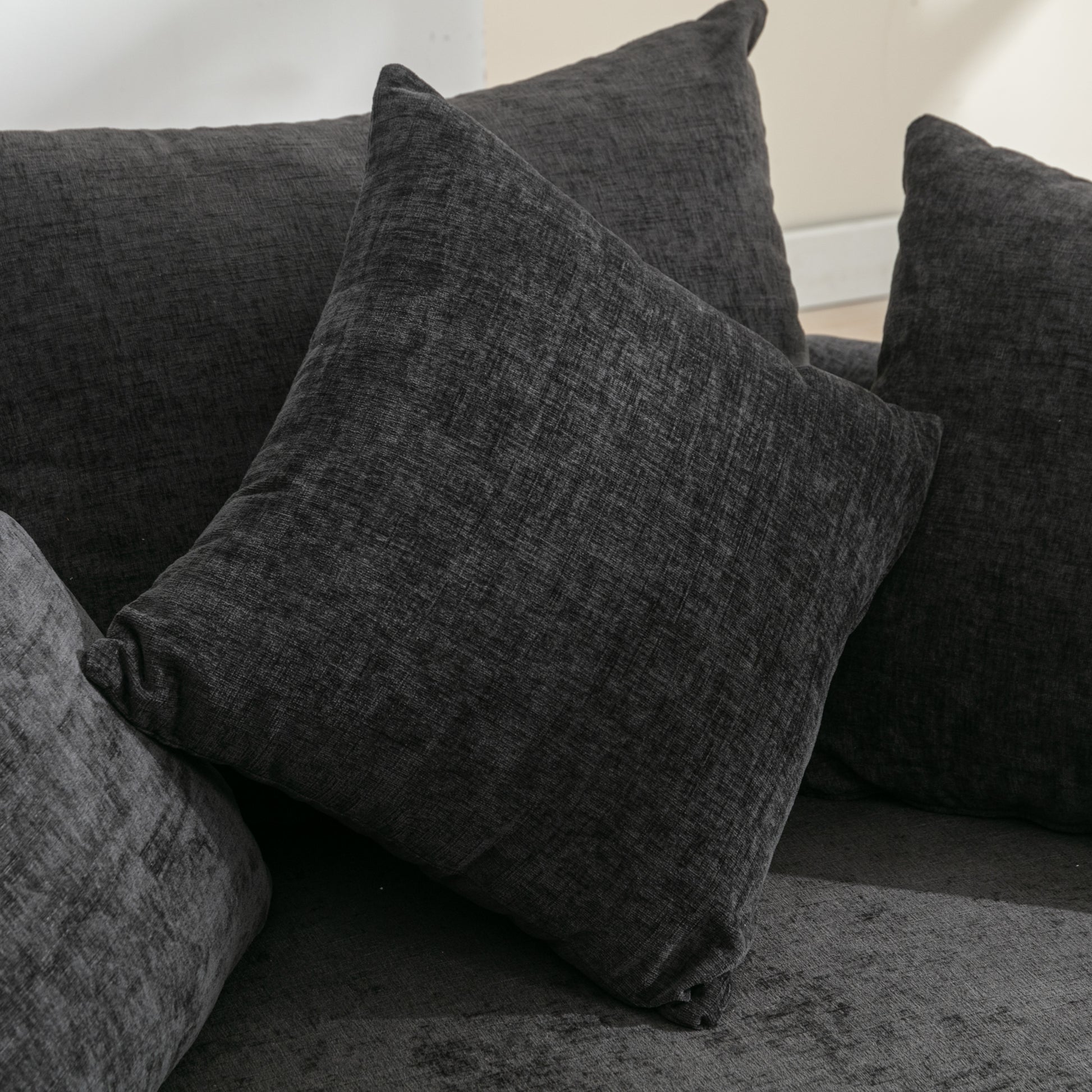 Orisfur. 360 Swivel Accent Barrel Chair With Storage Ottoman & 4 Pillows, Modern Chenille Leisure Chair Round Accent For Living Room, Gray Gray Foam Chenille