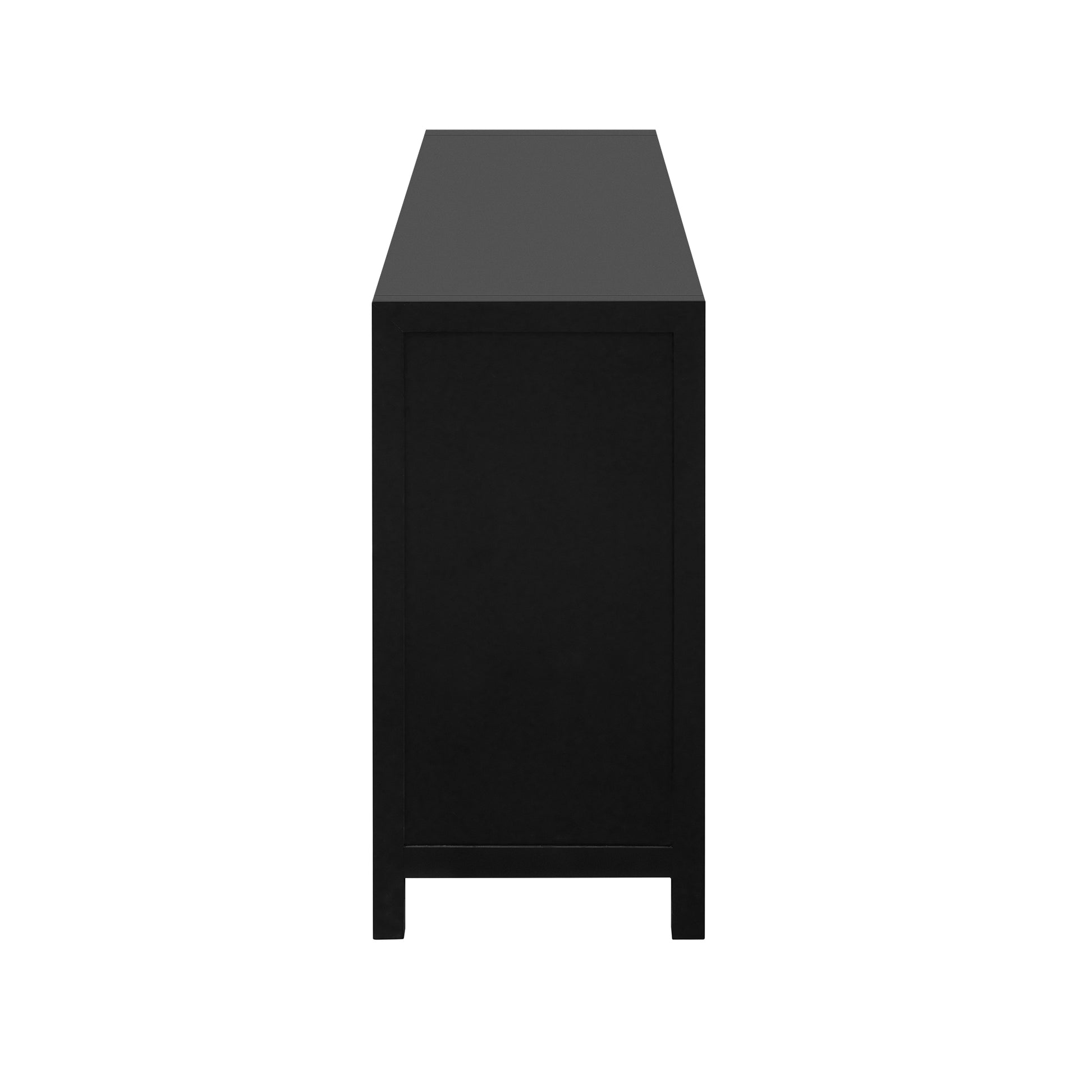 Luxurious Four Door Sideboard With Honeycomb Patterned Doors, Offering Large Storage For Study,Entrance And Living Room Black Primary Living Space American Design Mdf
