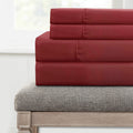 Lanester 4 Piece Deep Pocket Full Size Sheet Set The Urban Port, Red Red Microfiber
