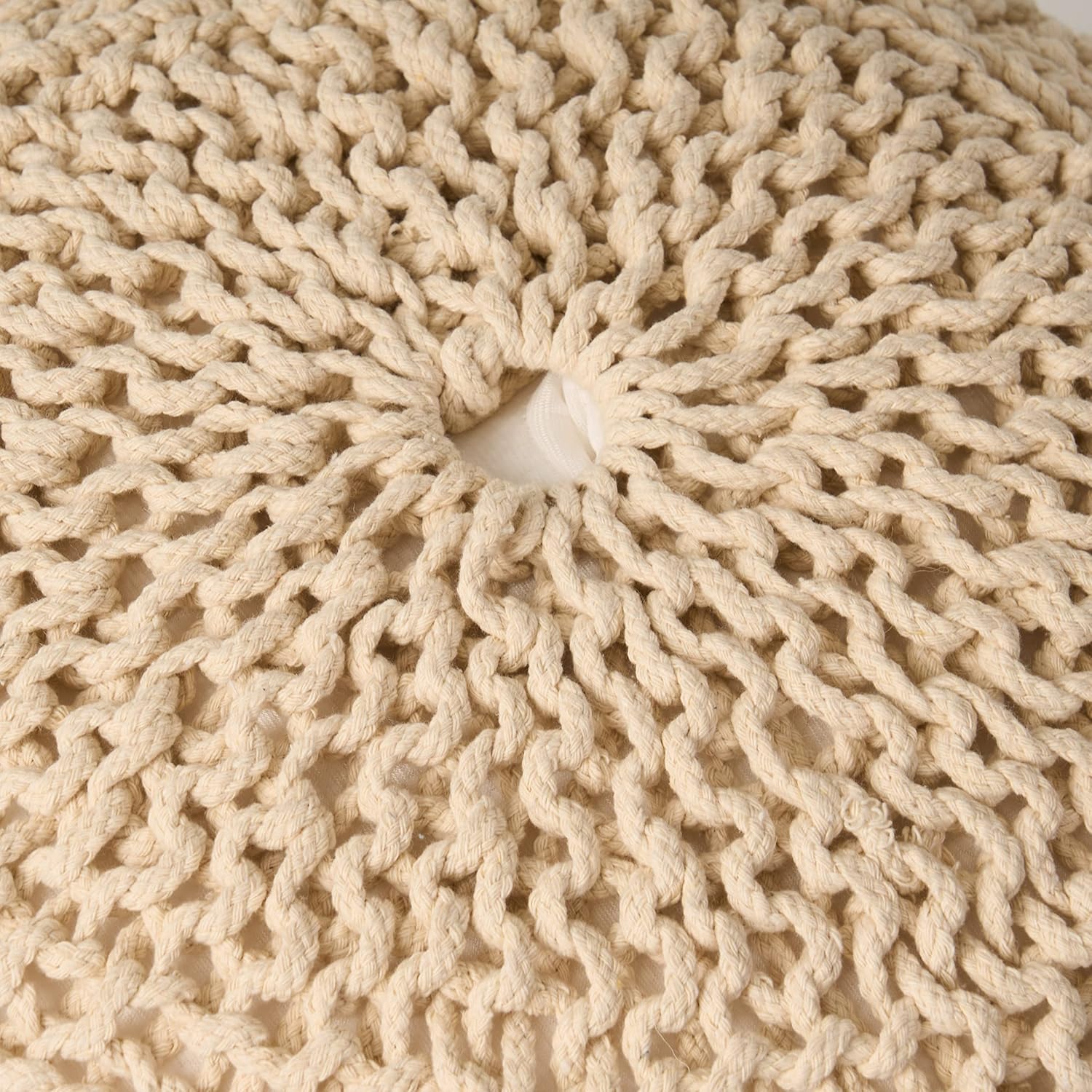 Hazel Pouf Ivory Cotton