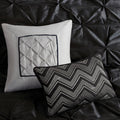 7 Piece Tufted Comforter Set Black King King Black Polyester