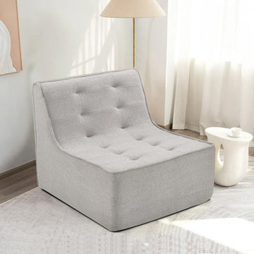 Fireside Chair, Lazy Floor Sofa Couch, Teddy Velvet Bean Bag Chair, Tatami Sofa With High Resilience Foam For Living Room, Bedroom, Office Salon, Gray Gray Soft Foam Foam,Teddy