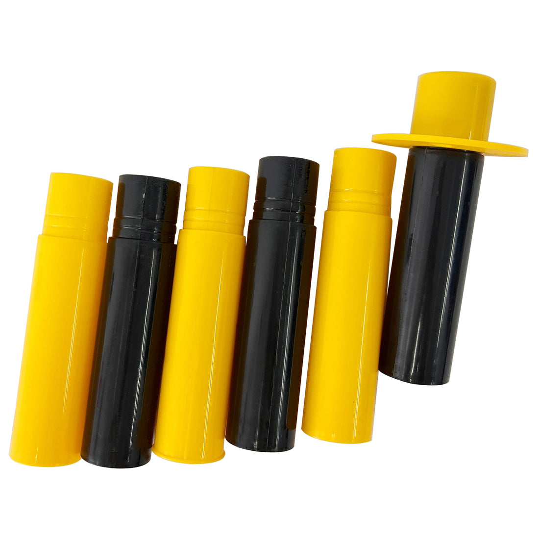 12 Pack Traffic Delineator Post Cones With Fillable Base, Adjustable Plastic Safety Barrier With 5Ft Plastic Chain, Outdoor And Indoor Crowd Control Stanchion For Traffic Control And Warning Y B Yellow Black Plastic