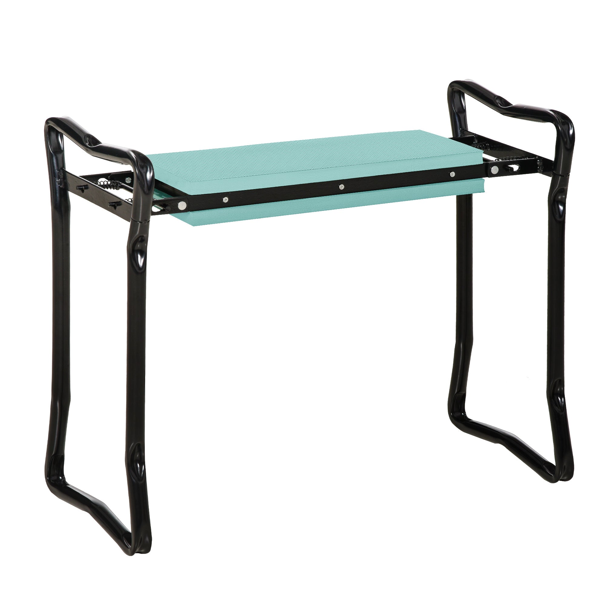Outsunny Padded Garden Kneeler And Seat Bench, Padded Foldable Garden Stool, Green Green Steel