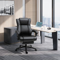 Vinsetto Executive High Back Office Chair Executive Computer Desk Chair With Pu Leather, Adjustable Height And Retractable Footrest, Black Black Pu Leather