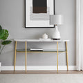Modern Minimal Curved Faux Marble Entry Table Grey Vein Cut Marble Gold Marble Mdf Mdf