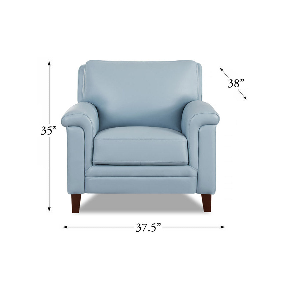 Westcott Leather Chair Blue Memory Foam Genuine Leather