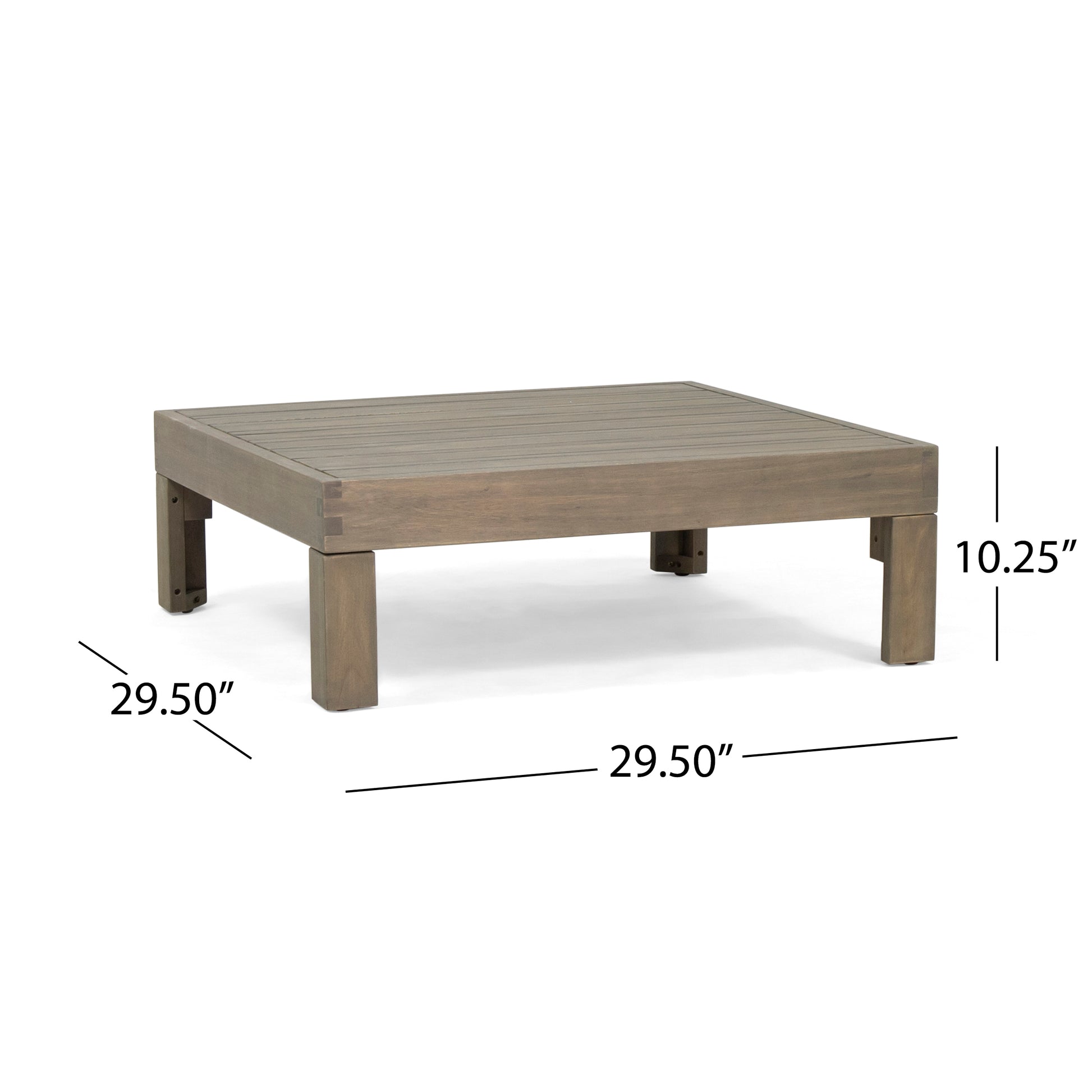 Oana Left Corner Bench And Coffee Table. Dark Grey Dark Grey Acacia Wood
