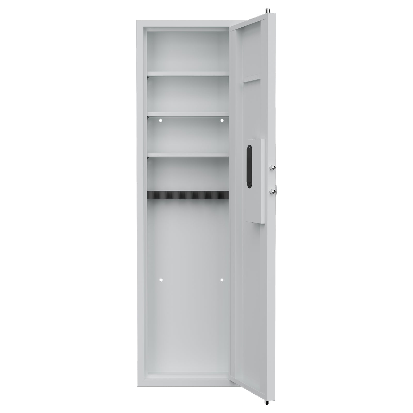 Fingerprint Touch Panel In Wall Safe,Hidden Wall Safe For Rifles And Pistols With Adjustable Shelves,Assembled Storege Safe For Firearm And Valuables White Fingerprint White Steel