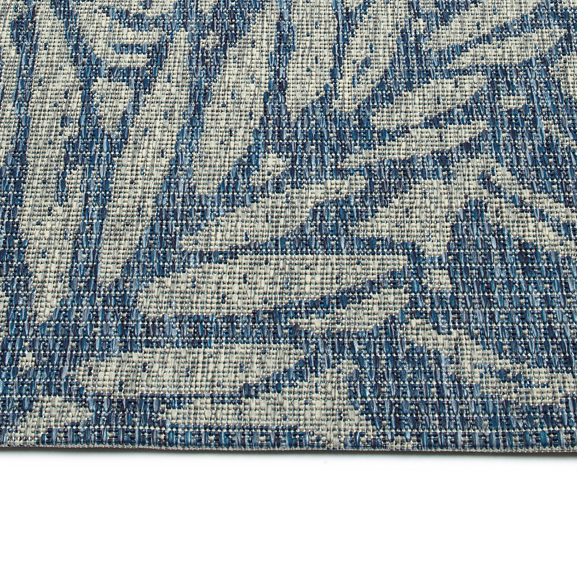 Modern,Textured Cut Pile 2'3" X 7'10" Runner Navy Polypropylene