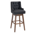 Coolmore Bar Stools Set Of 2 Counter Height Chairs With Footrest For Kitchen, Dining Room And 360 Degree Solid Wood Legs Swivel Bar Stools Set Of 2 Black Linen Black Foam Linen