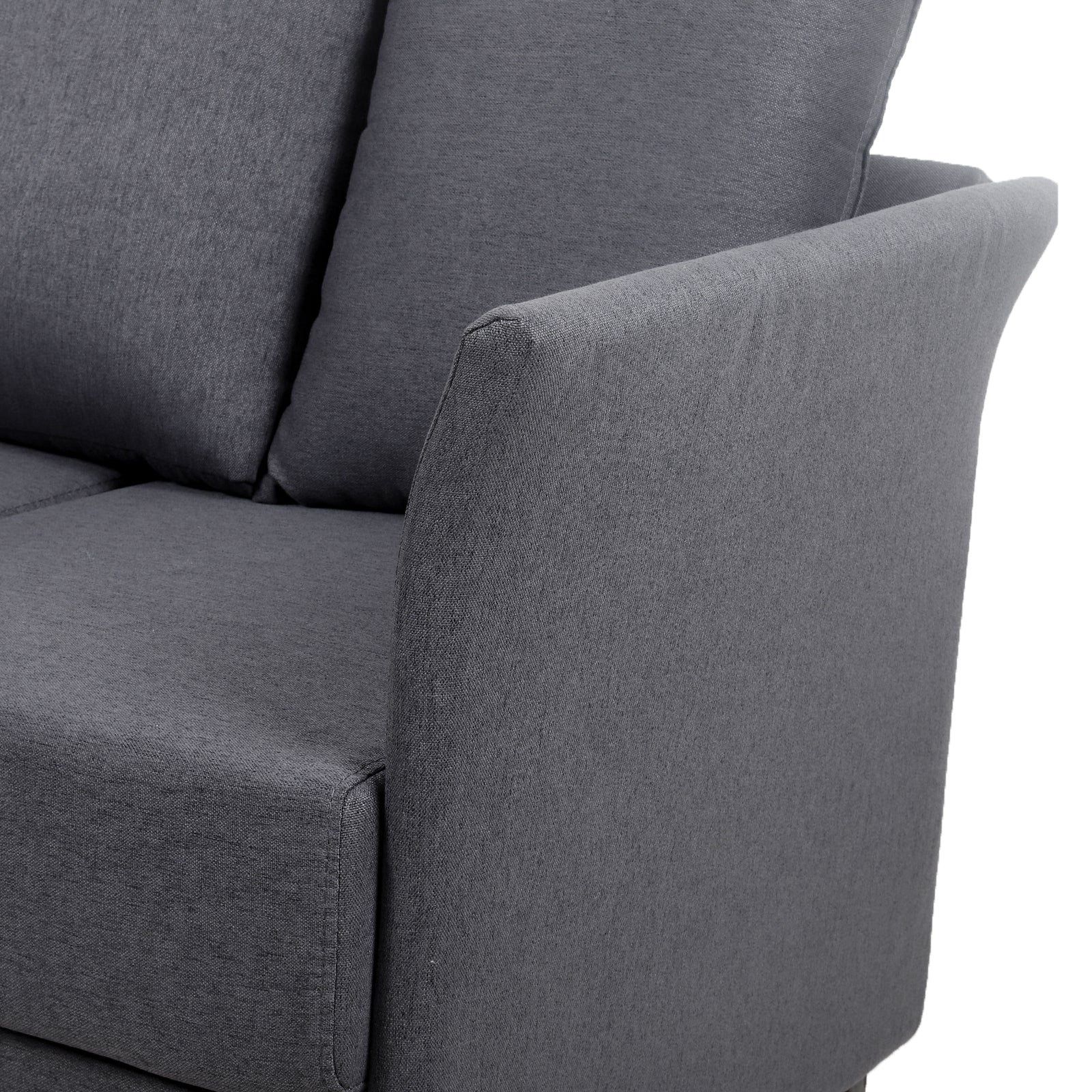 Modern Detachable Sofa 3 Seater Sofa Couches With Metal Frame For Living Room Apartment Bedroom,Linen,Dark Gray Dark Gray Linen 3 Seat